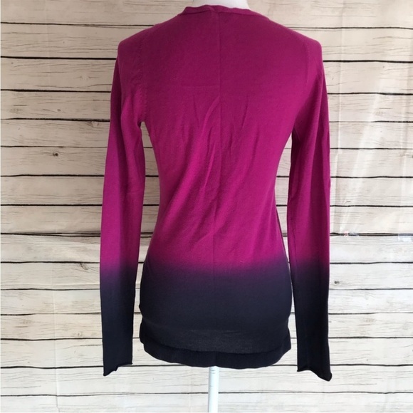 Theory Betsy Ombre Pink 100% Cashmere V-neck Sweater M - Picture 4 of 6